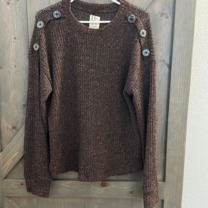 Purple crochet sweater top.